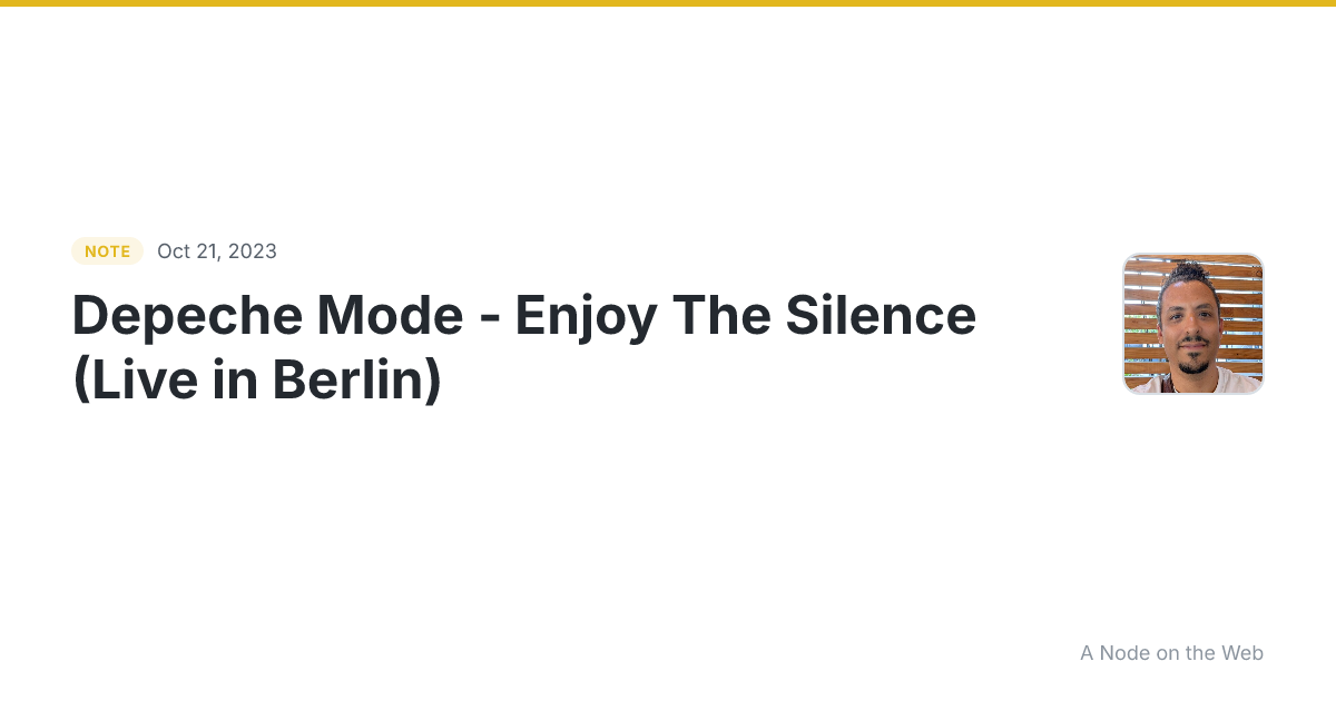 Depeche Mode - Enjoy The Silence (Live in Berlin)