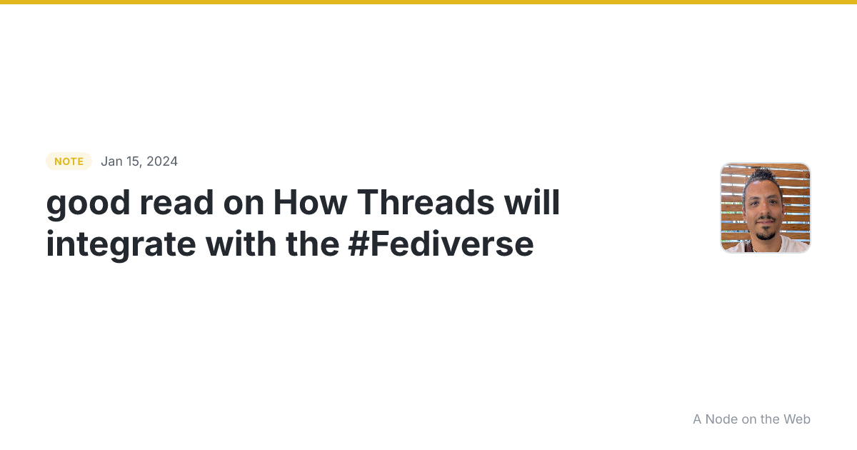 good read on How Threads will integrate with the #Fediverse...