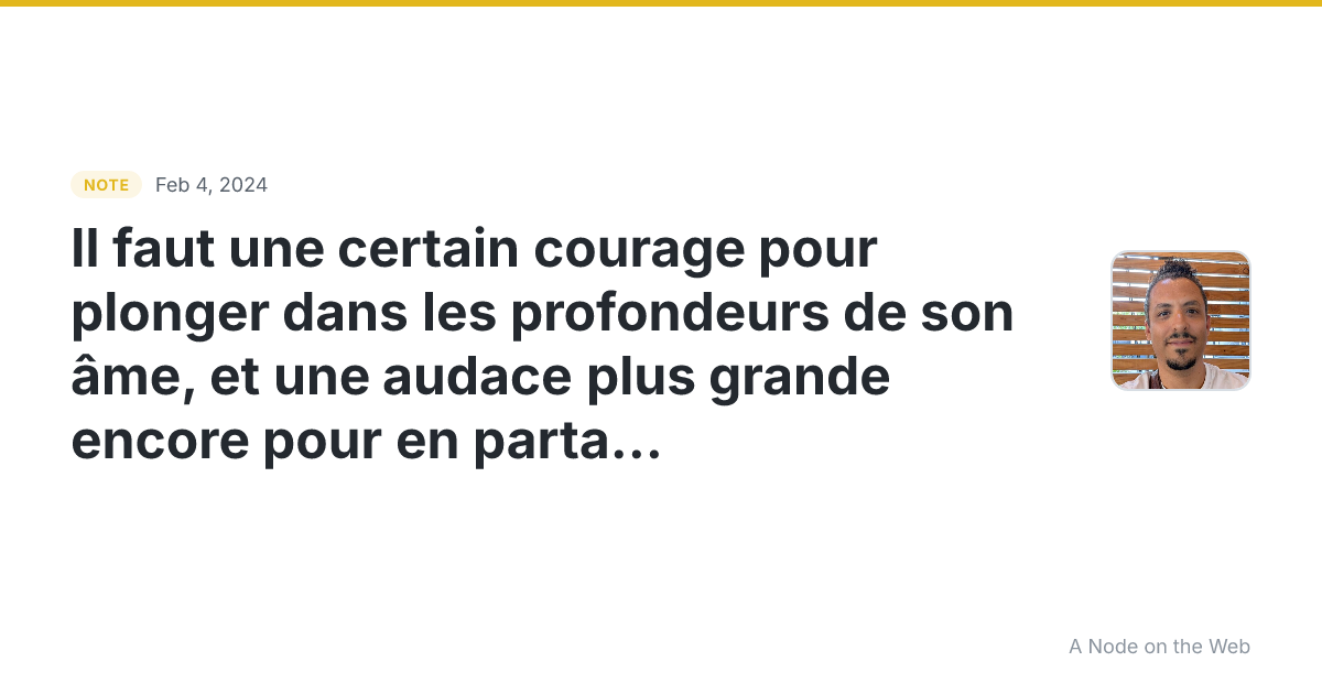 Il faut une certain courage pour plonger dans les profondeur...