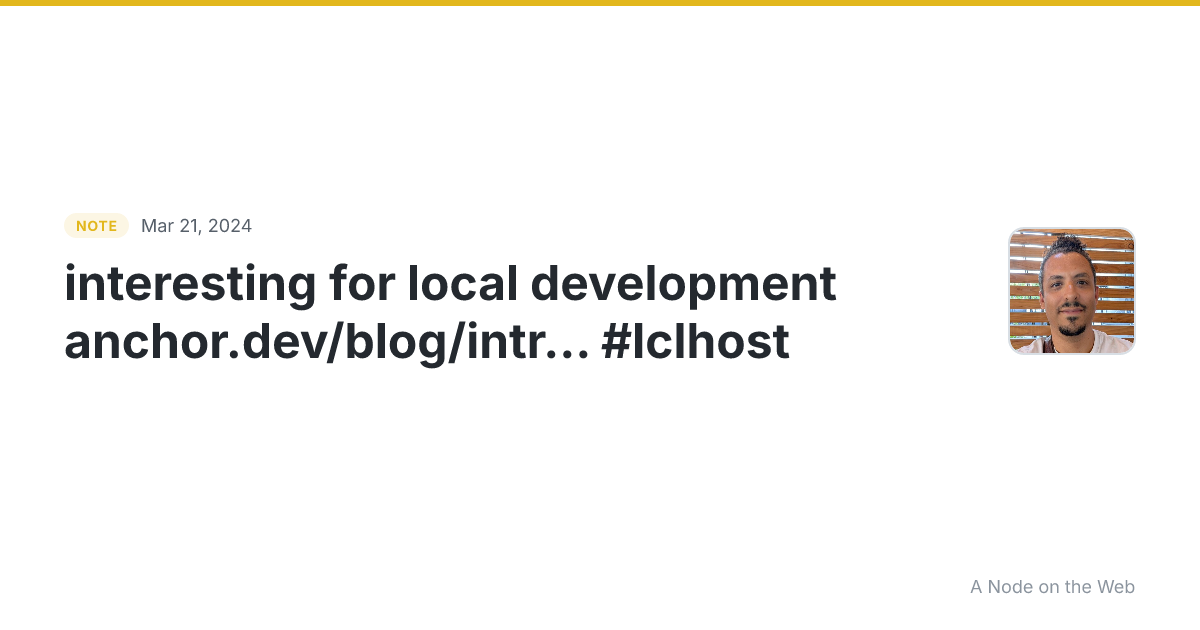 interesting for local development anchor.dev/blog/intr… #lcl...