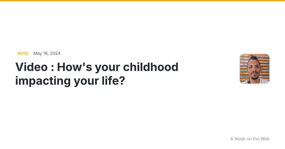 Video : How’s your childhood impacting your life? Data Depre...