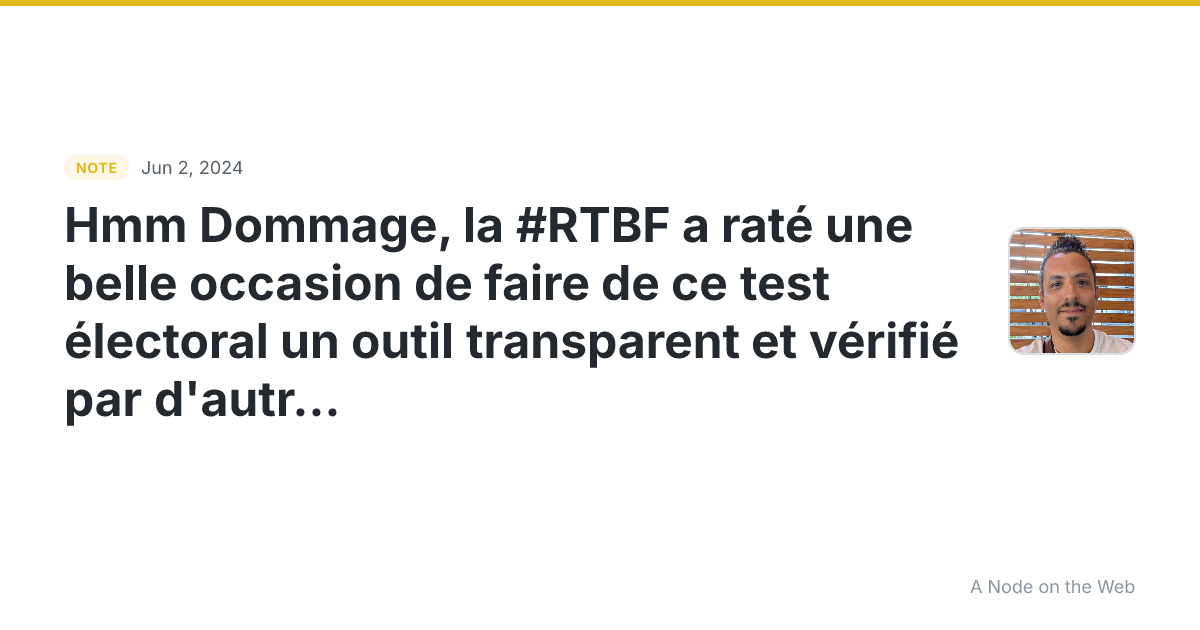 Hmm Dommage, la #RTBF a raté une belle occasion de faire de...