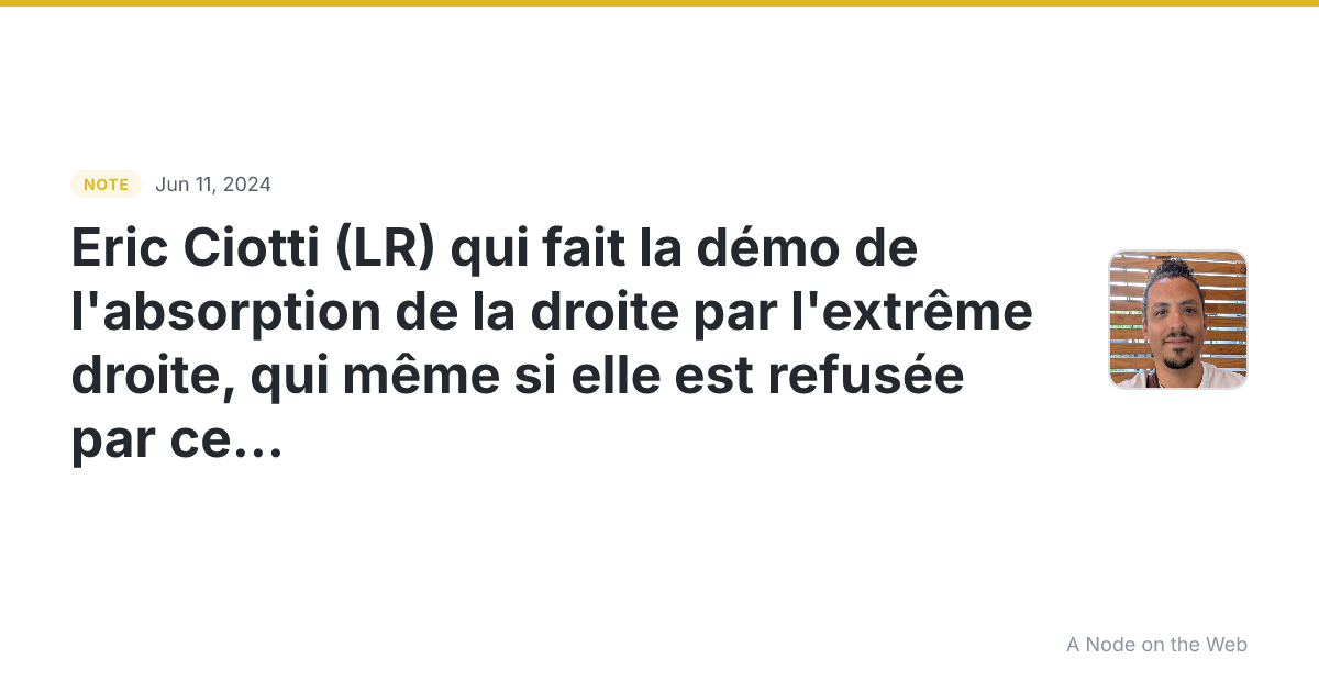 Eric Ciotti (LR) qui fait la démo de l’absorption de la droi...