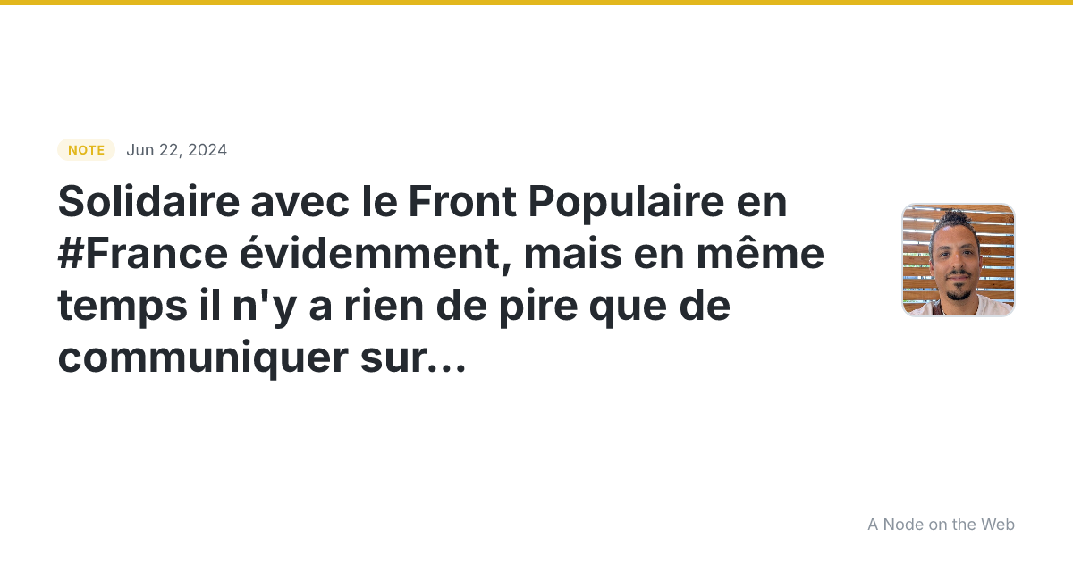Solidaire avec le Front Populaire en #France évidemment, mai...
