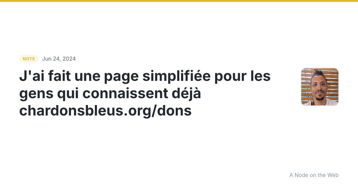 J’ai fait une page simplifiée pour les gens qui connaissent...