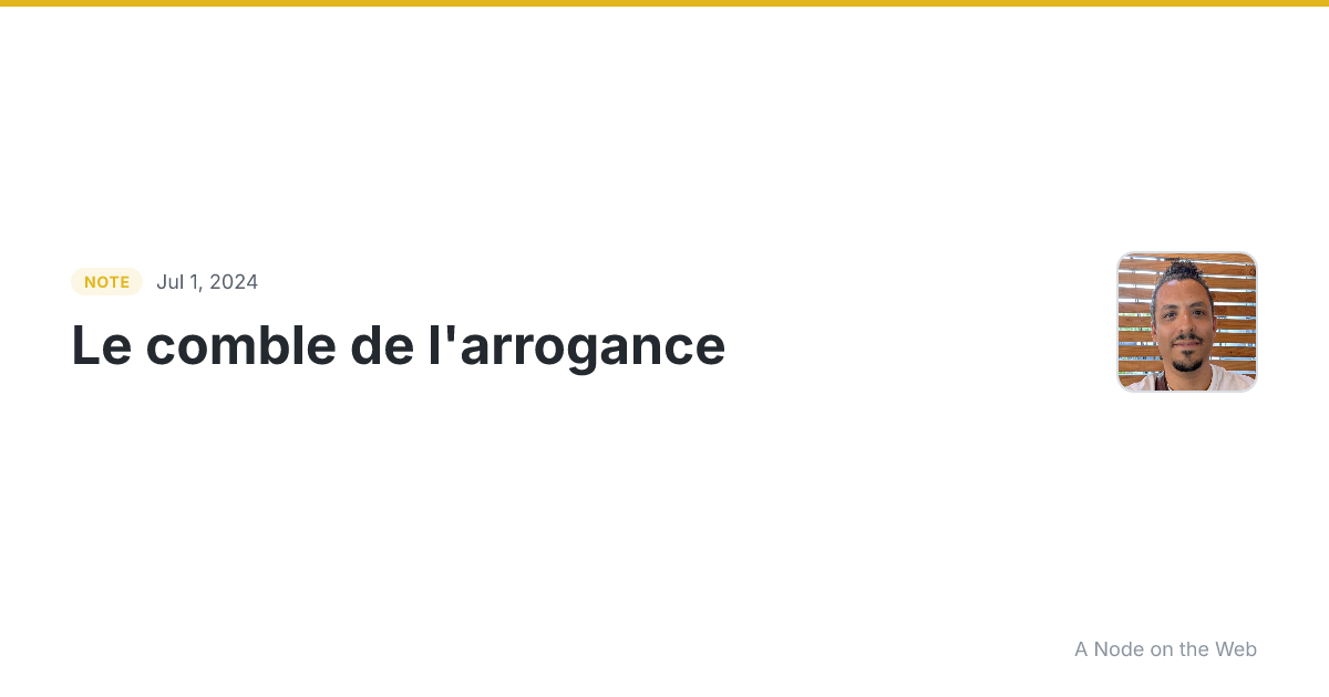 Le comble de l’arrogance Être un macroniste battu et se perm...