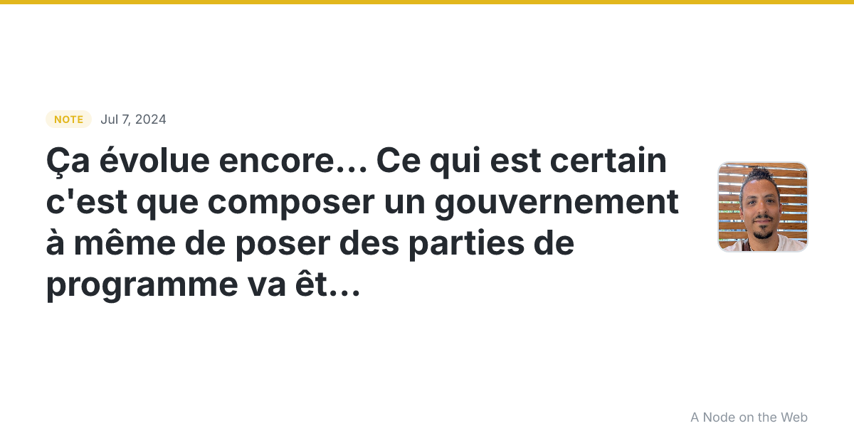 Ça évolue encore… Ce qui est certain c’est que composer un g...