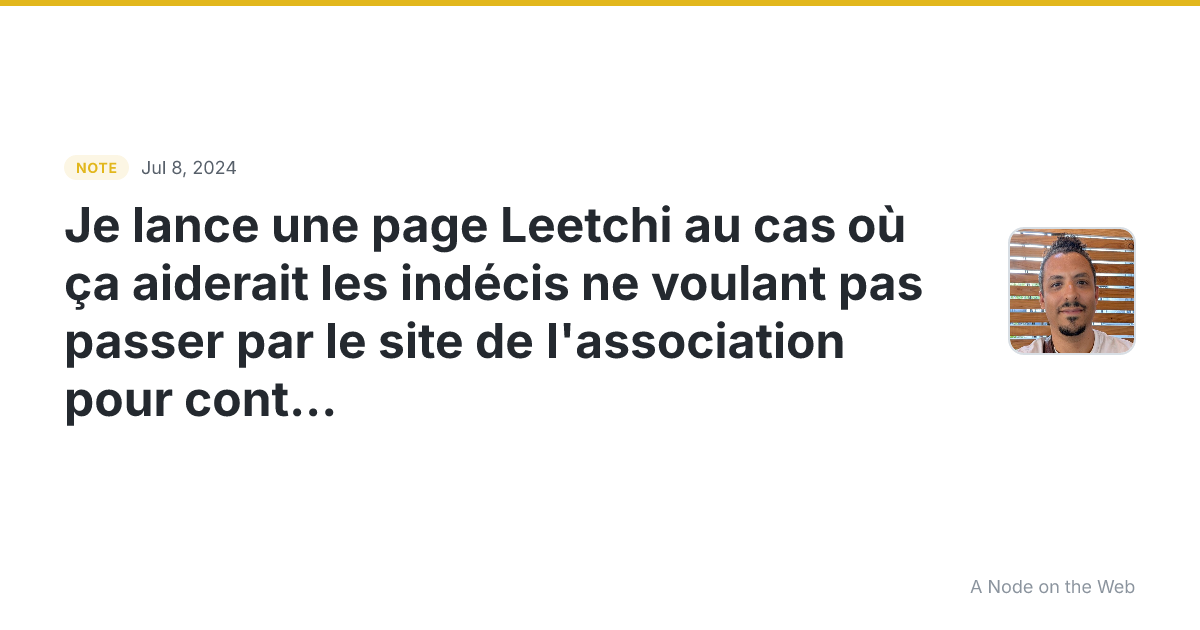 Je lance une page Leetchi au cas où ça aiderait les indécis...