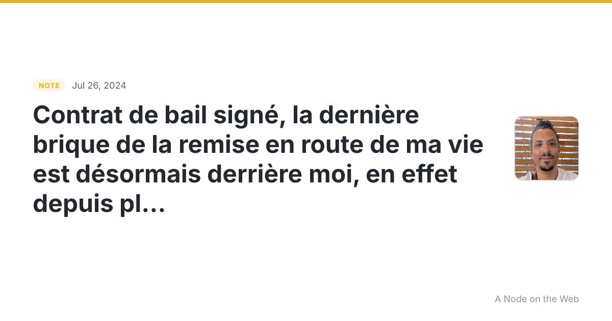 Contrat de bail signé, la dernière brique de la remise en ro...