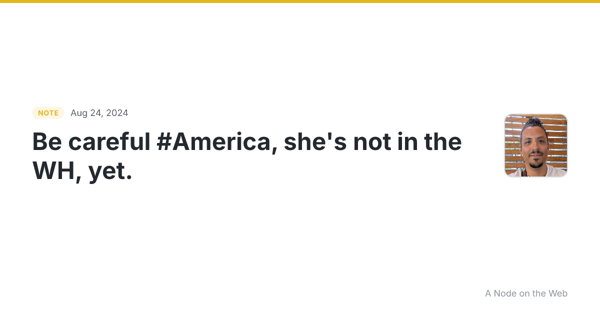 Be careful #America , she’s not in the WH, yet. Don’t be Sit...