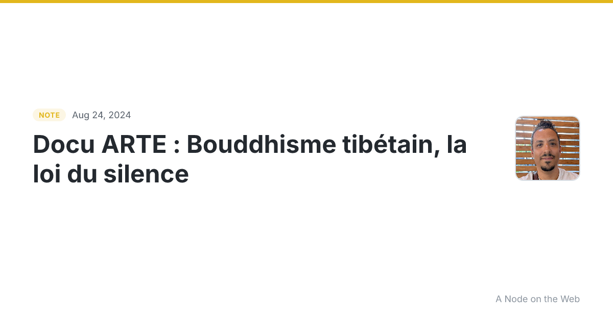 Docu ARTE : Bouddhisme tibétain, la loi du silence youtu.be/...