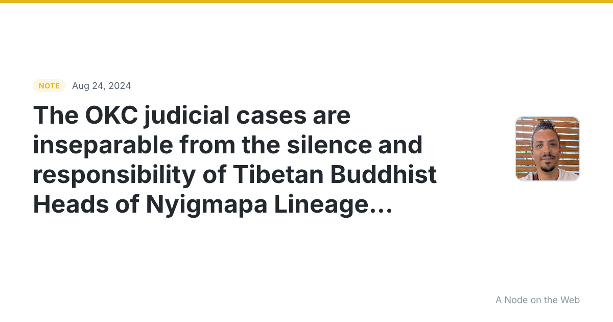 The OKC judicial cases are inseparable from the silence and...