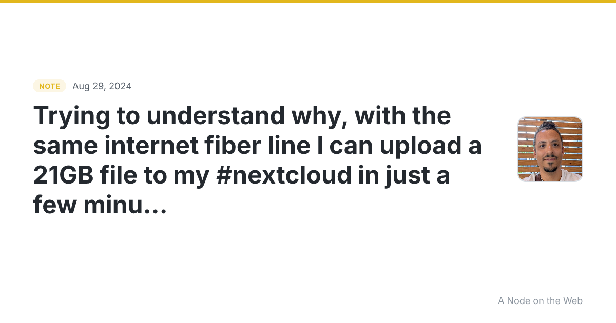 Trying to understand why, with the same internet fiber line...