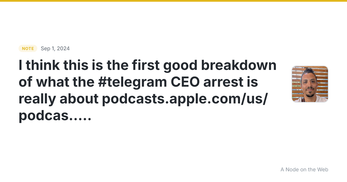 I think this is the first good breakdown of what the #telegr...