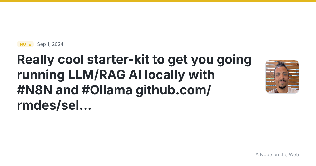Really cool starter-kit to get you going running LLM/RAG AI...