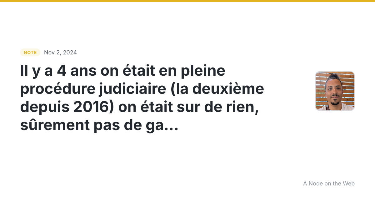 Il y a 4 ans on était en pleine procédure judiciaire 🇧🇪 (l...