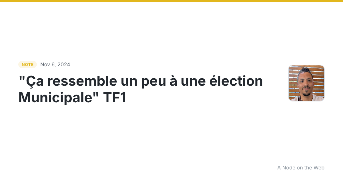 “Ça ressemble un peu à une élection Municipale” TF1😅 Le dis...