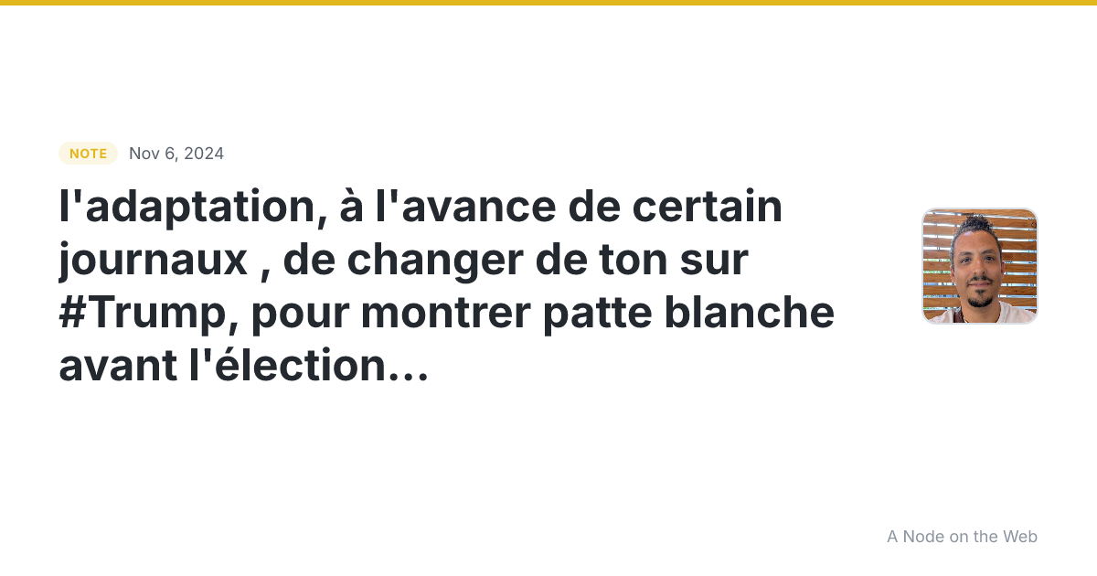 l’adaptation, à l’avance de certain journaux 🇺🇸, de change...
