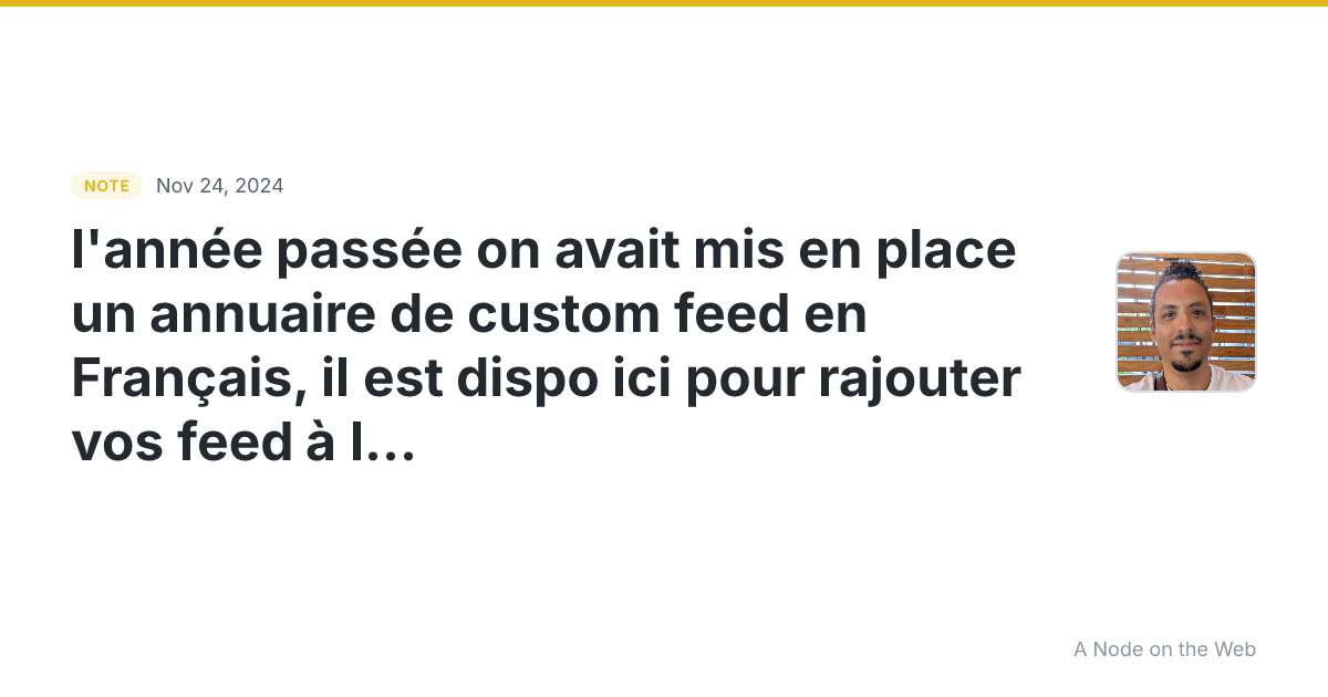 l’année passée on avait mis en place un annuaire de custom f...