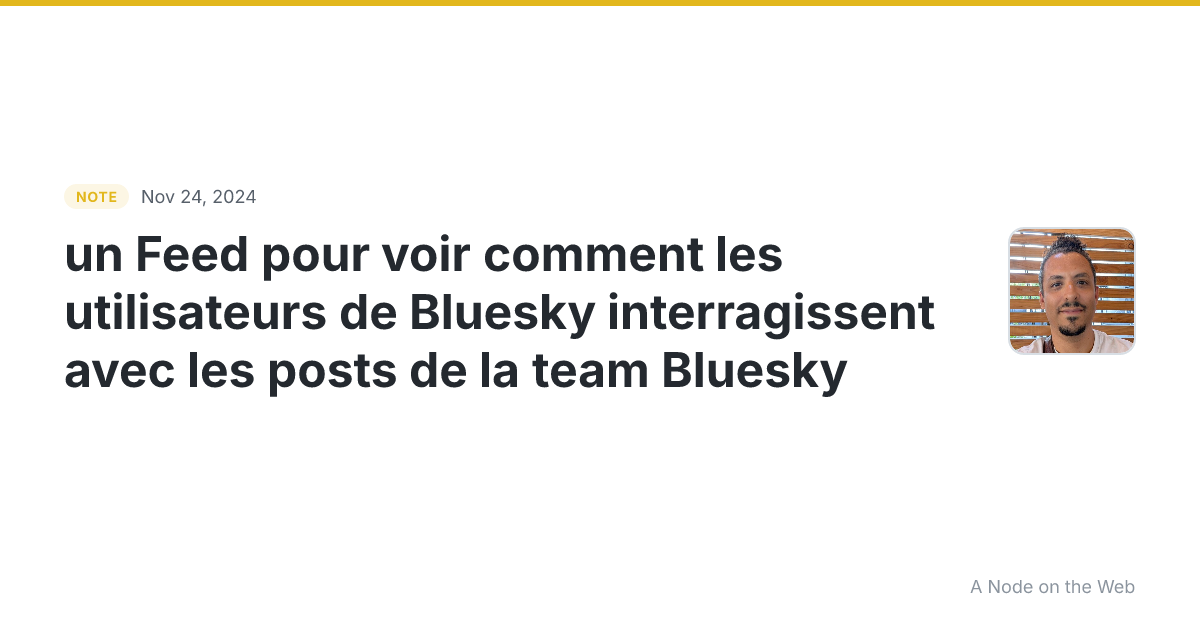 un Feed pour voir comment les utilisateurs de Bluesky interr...