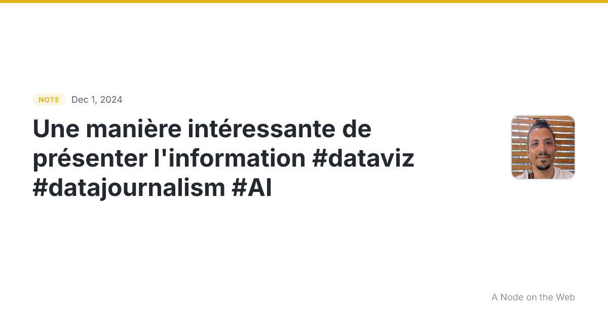 Une manière intéressante de présenter l’information #dataviz...