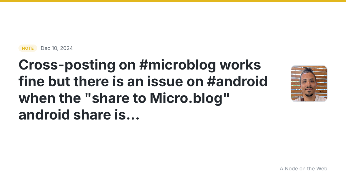 Cross-posting on #microblog works fine but there is an issue...