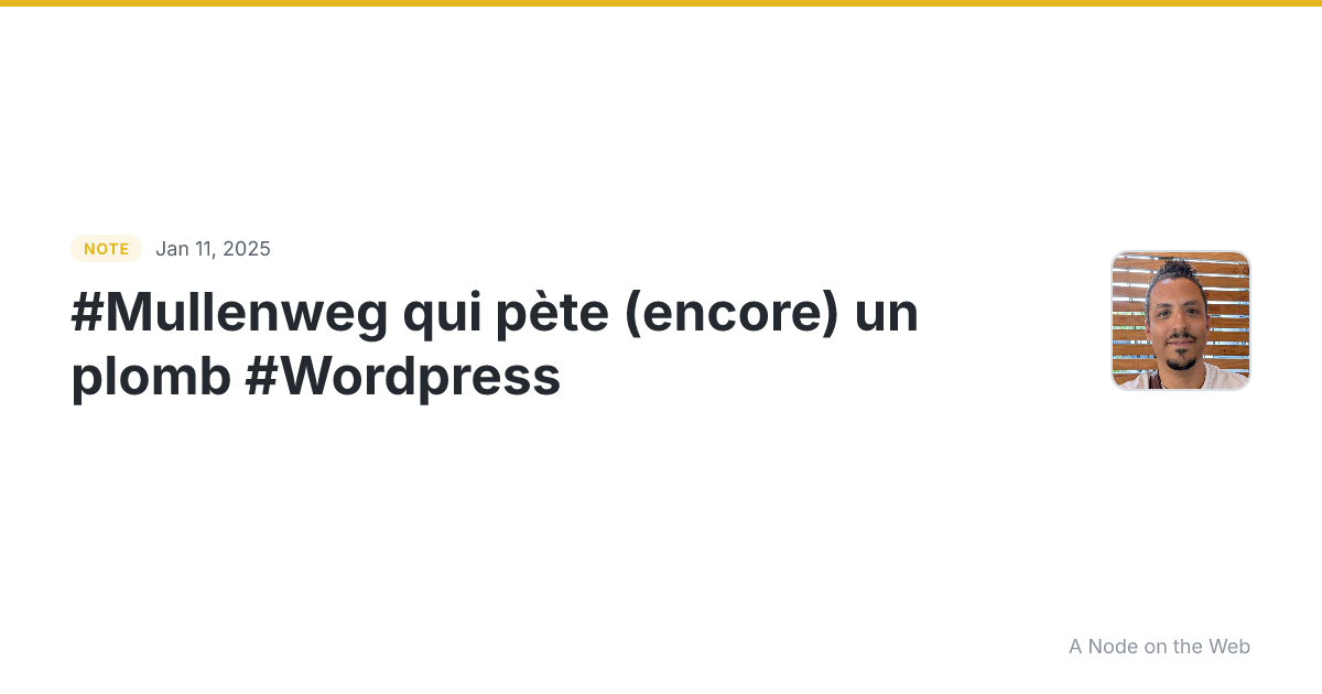 #Mullenweg qui pète (encore) un plomb #Wordpress
