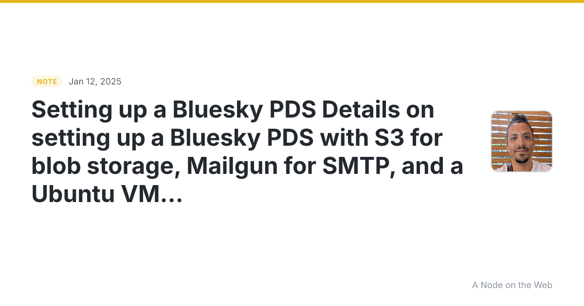 Setting up a Bluesky PDS Details on setting up a Bluesky PDS...