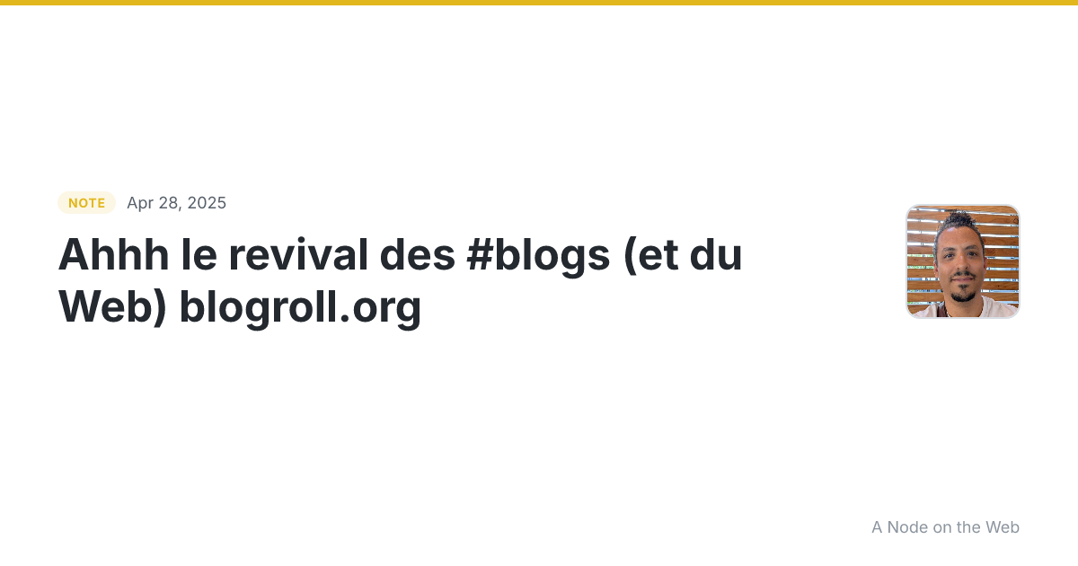 Ahhh le revival des #blogs (et du Web) blogroll.org 😀