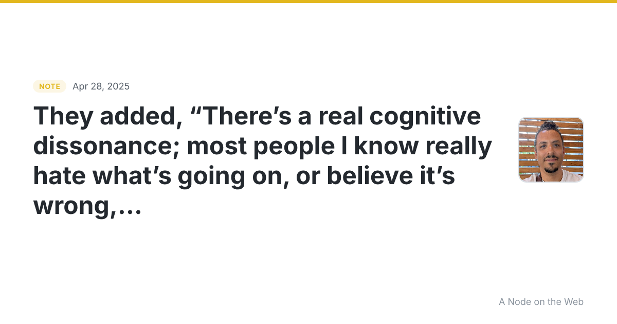 🏳️‍⚧️They added , “There’s a real cognitive dissonance; mos...