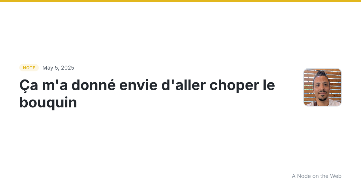 Ça m’a donné envie d’aller choper le bouquin Répliques: Les...