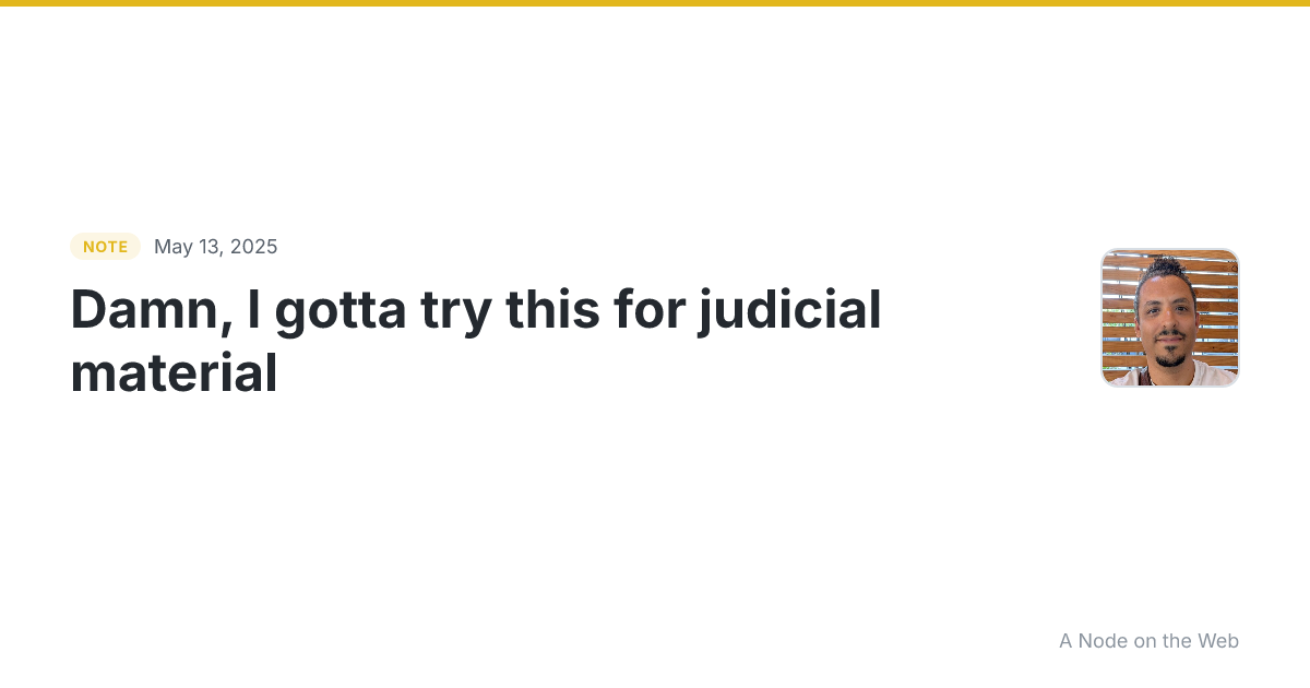 Damn, I gotta try this for judicial material Build Real-Time...