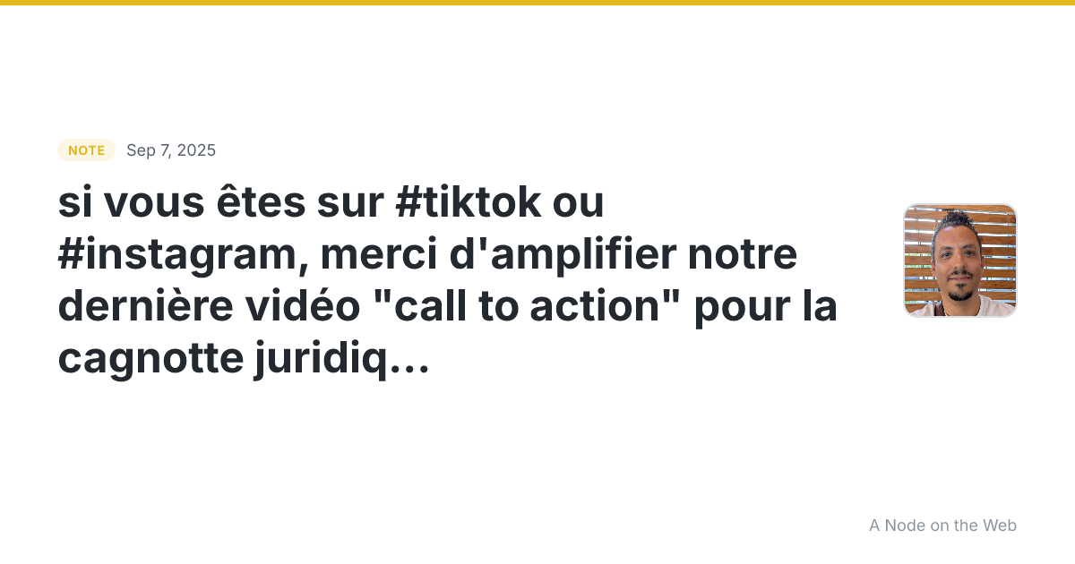si vous êtes sur #tiktok ou #instagram , merci d’amplifier n...