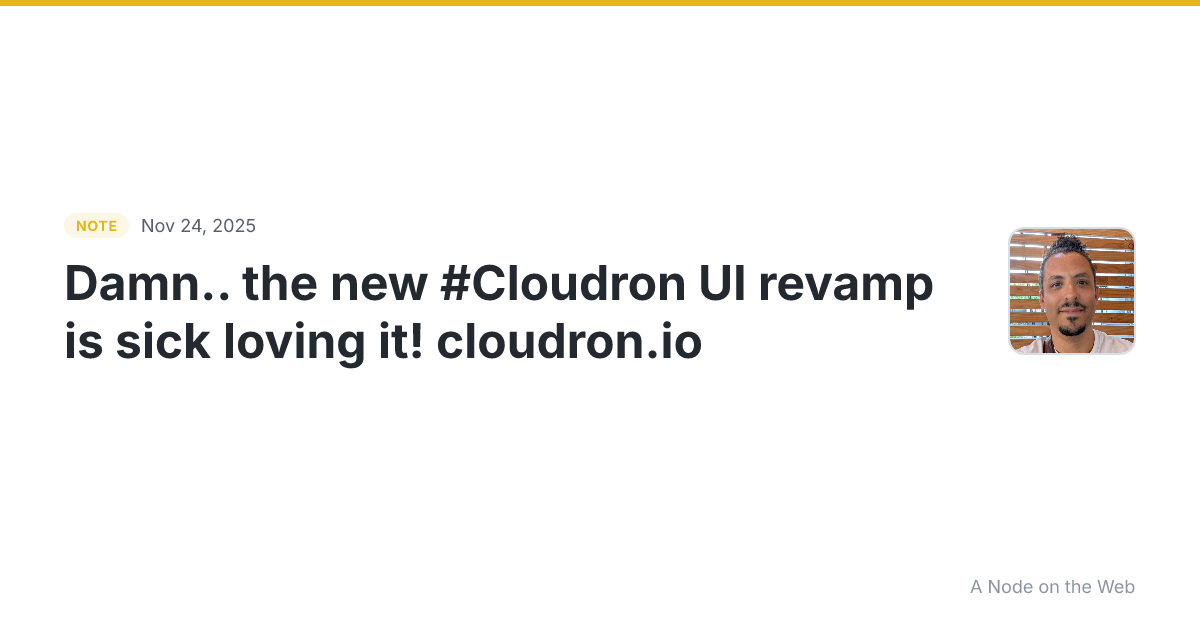 Damn… the new #Cloudron UI revamp is sick 😲 loving it! clou...