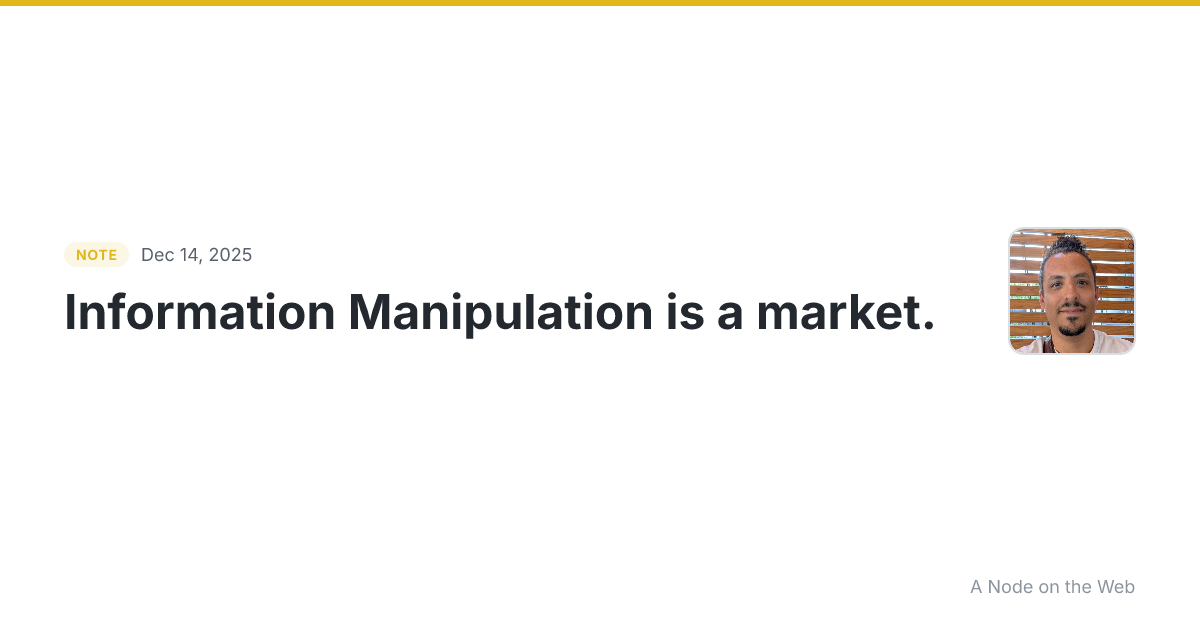Information Manipulation is a market. www.cam.ac.uk/stories/...