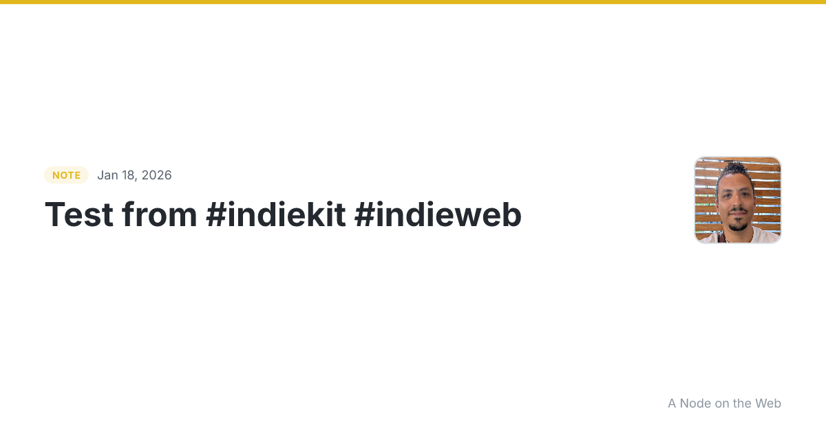 Test from #indiekit #indieweb