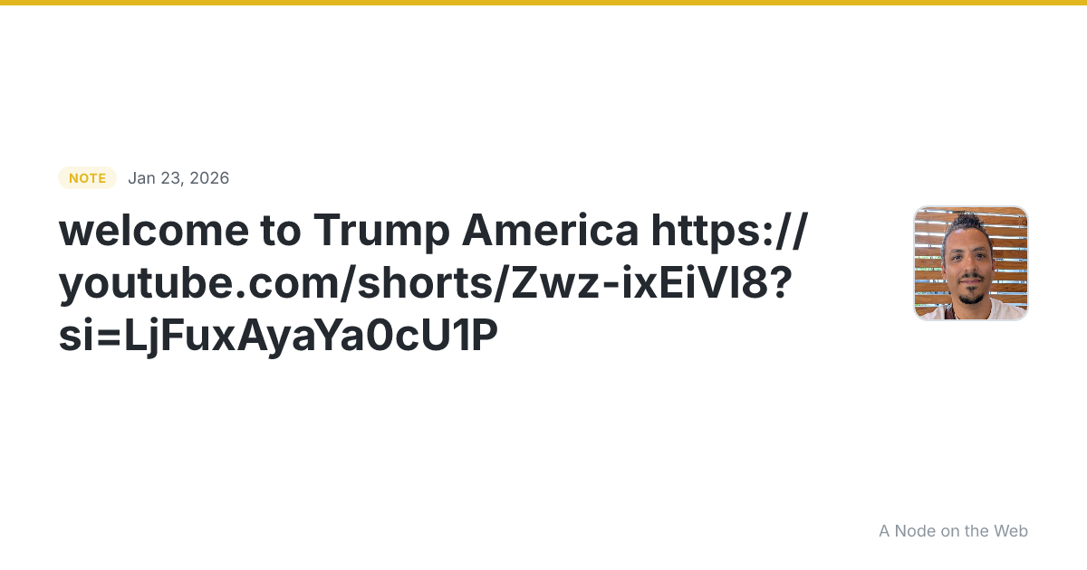 welcome to Trump America https://youtube.com/shorts/Zwz-ixEi...