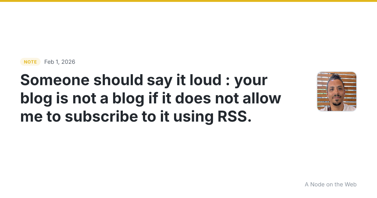 Someone should say it loud : your blog is not a blog if it d...