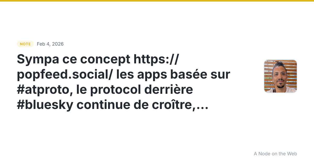 Sympa ce concept https://popfeed.social/ les apps basée sur...