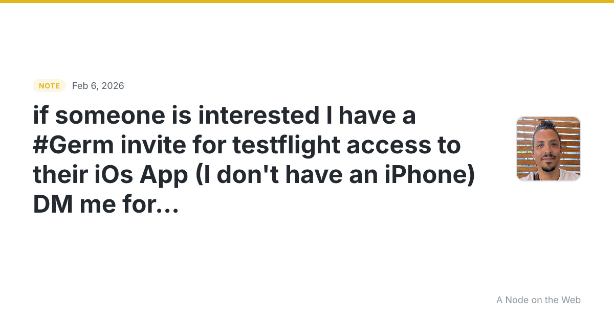 if someone is interested I have a #Germ invite for testfligh...