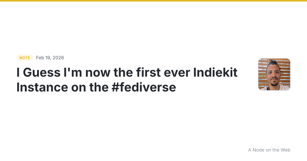 I Guess I’m now the first ever Indiekit Instance on the #fed...