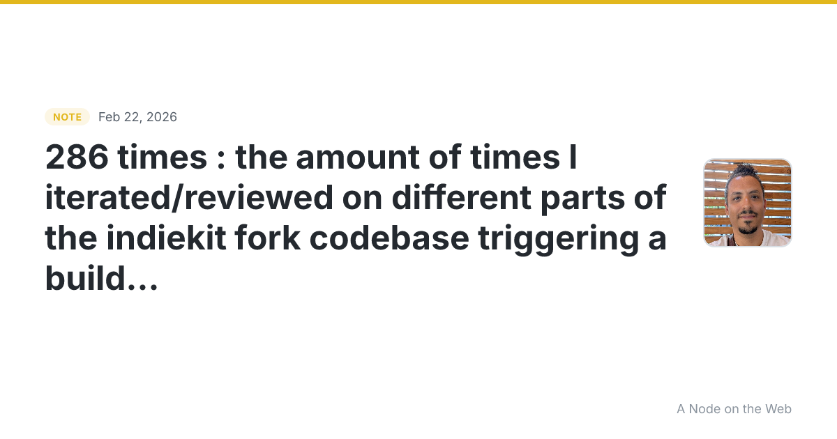 286 times : the amount of times I iterated/reviewed on diffe...