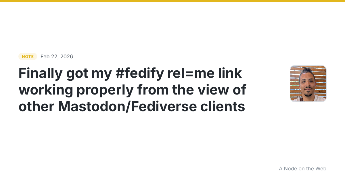 Finally got my #fedify rel=me link working properly from the...