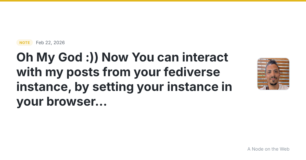 Oh My God :)) Now You can interact with my posts from your f...