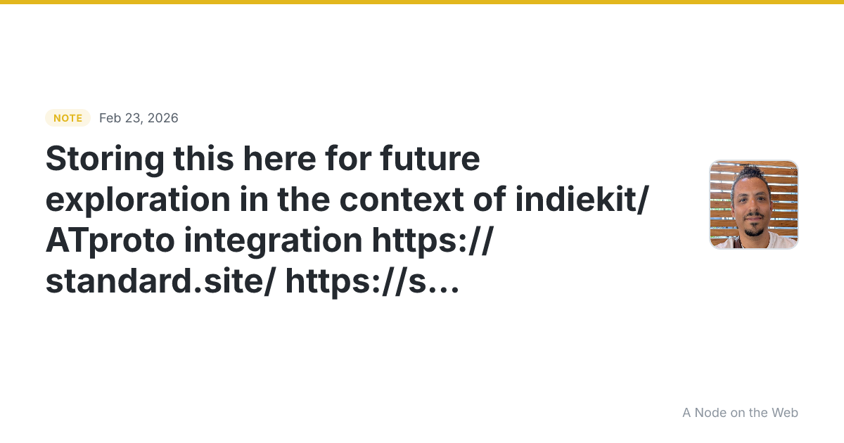 Storing this here for future exploration in the context of i...