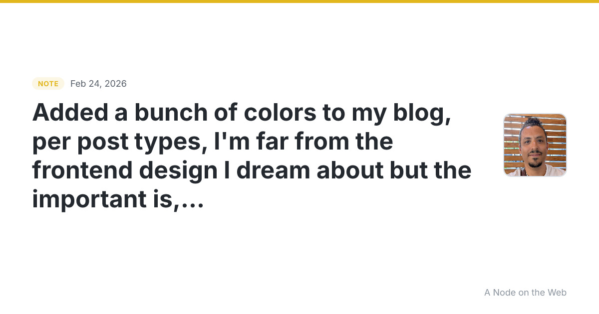 Added a bunch of colors to my blog, per post types, I’m far...
