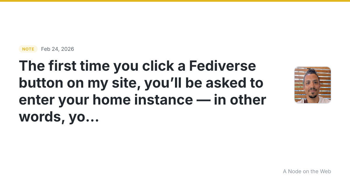 The first time you click a Fediverse button on my site, you’...