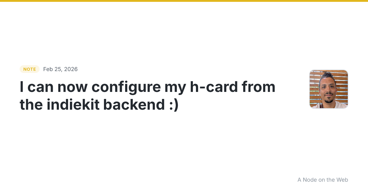 I can now configure my h-card from the indiekit backend :)