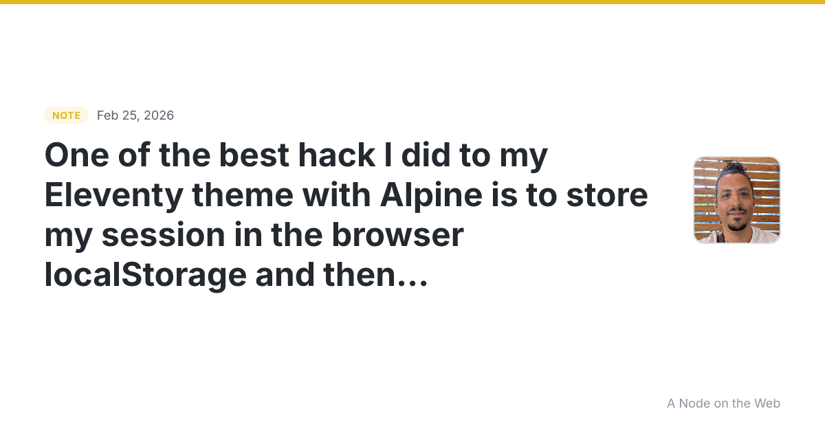 One of the best hack I did to my Eleventy theme with Alpine...