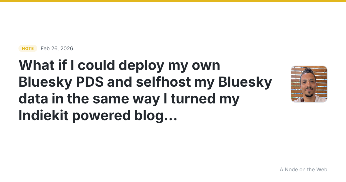 What if I could deploy my own Bluesky PDS and selfhost my Bl...